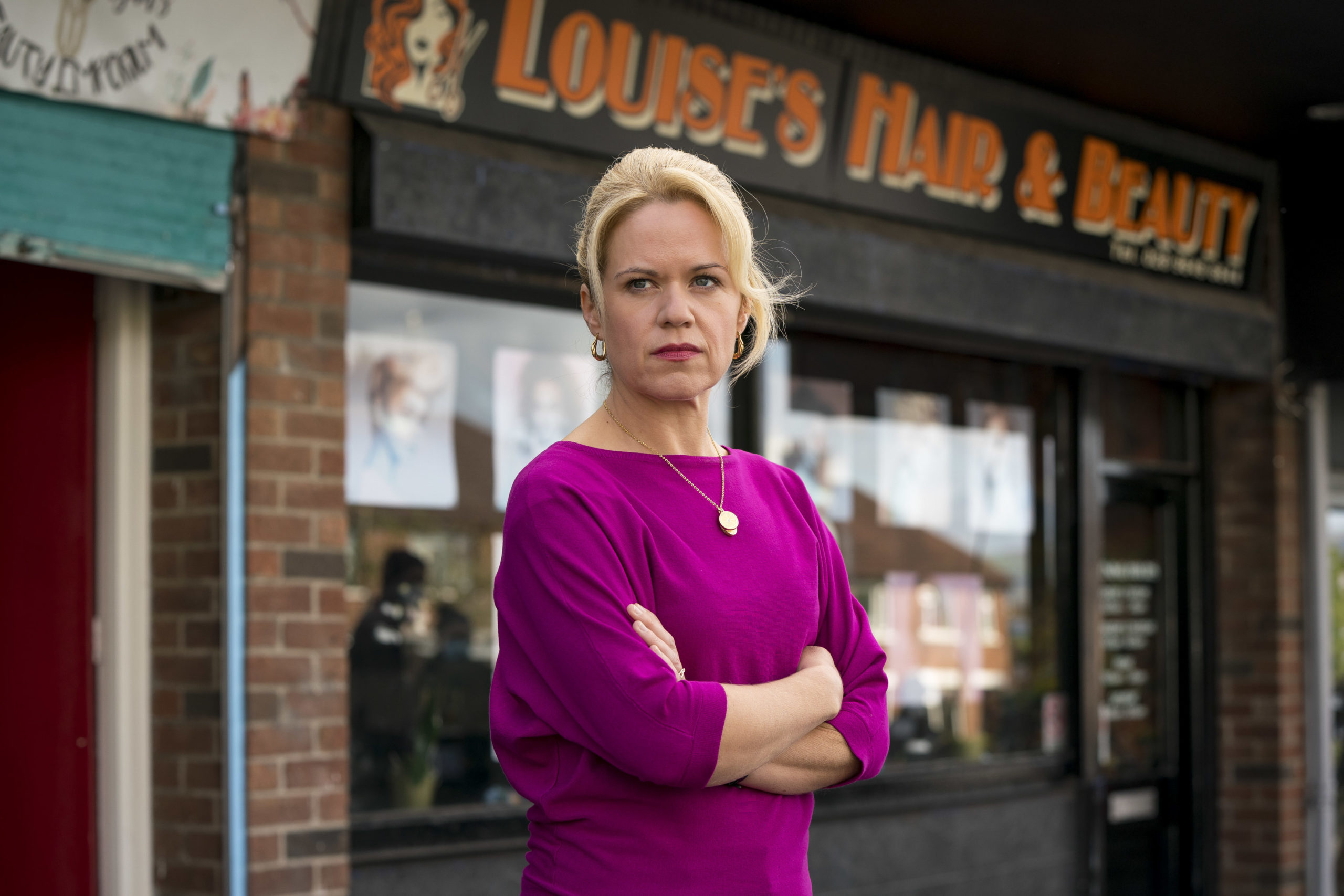 Sinéad Keenan as Theresa, but is Three Families a true story? (Credit: BBC One)