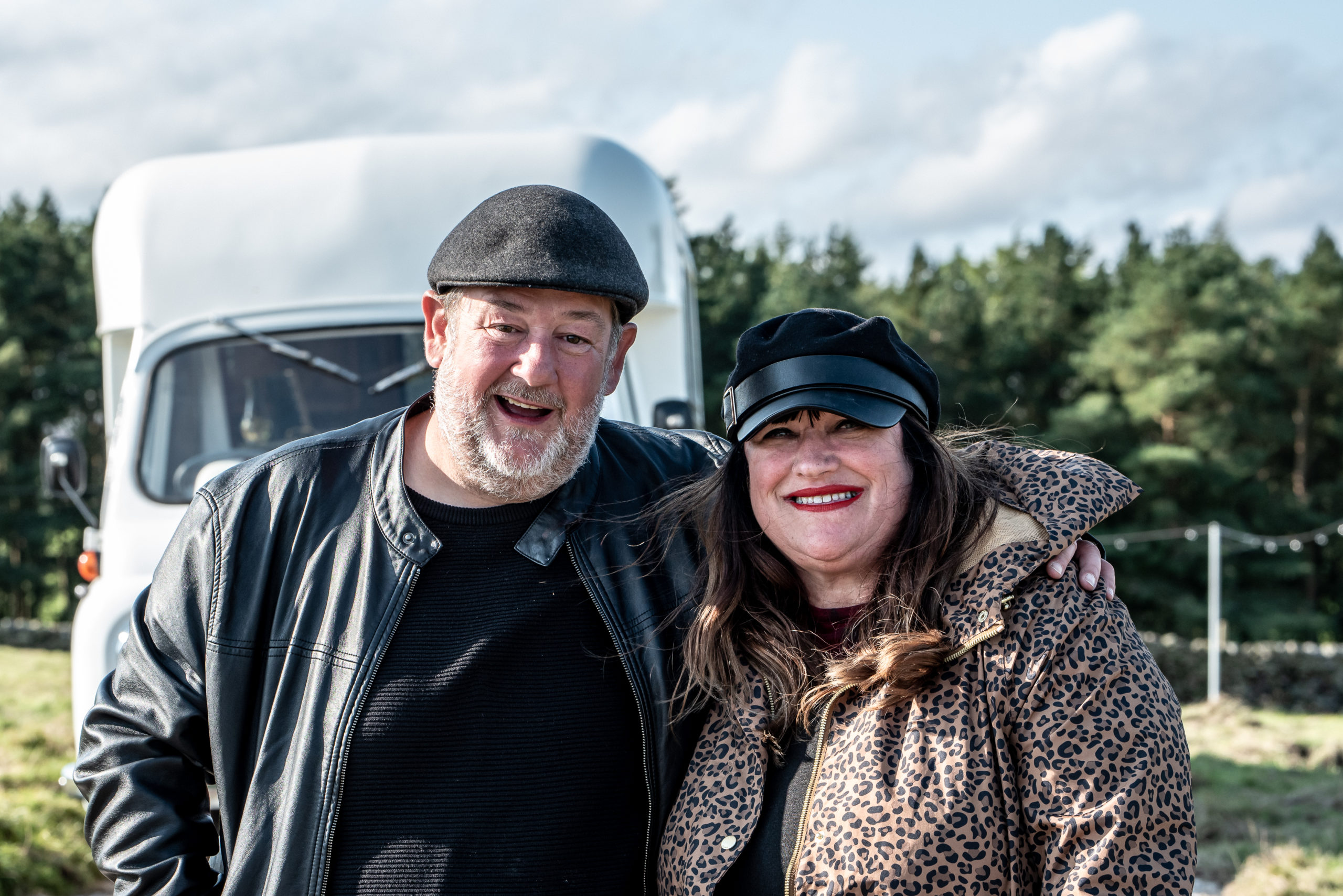 Johnny Vegas and Bev from Carry on Glamping