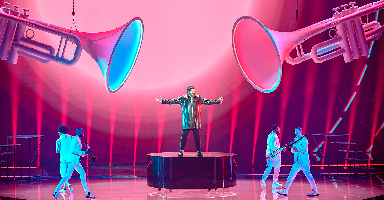 James Newman performing at Eurovision 2021