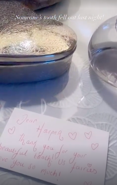 victoria beckham shares Harper's tooth fairy notes