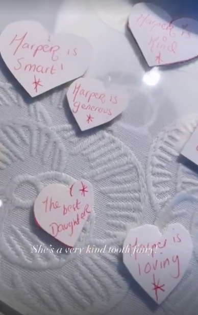 victoria beckham shares Harper's tooth fairy notes