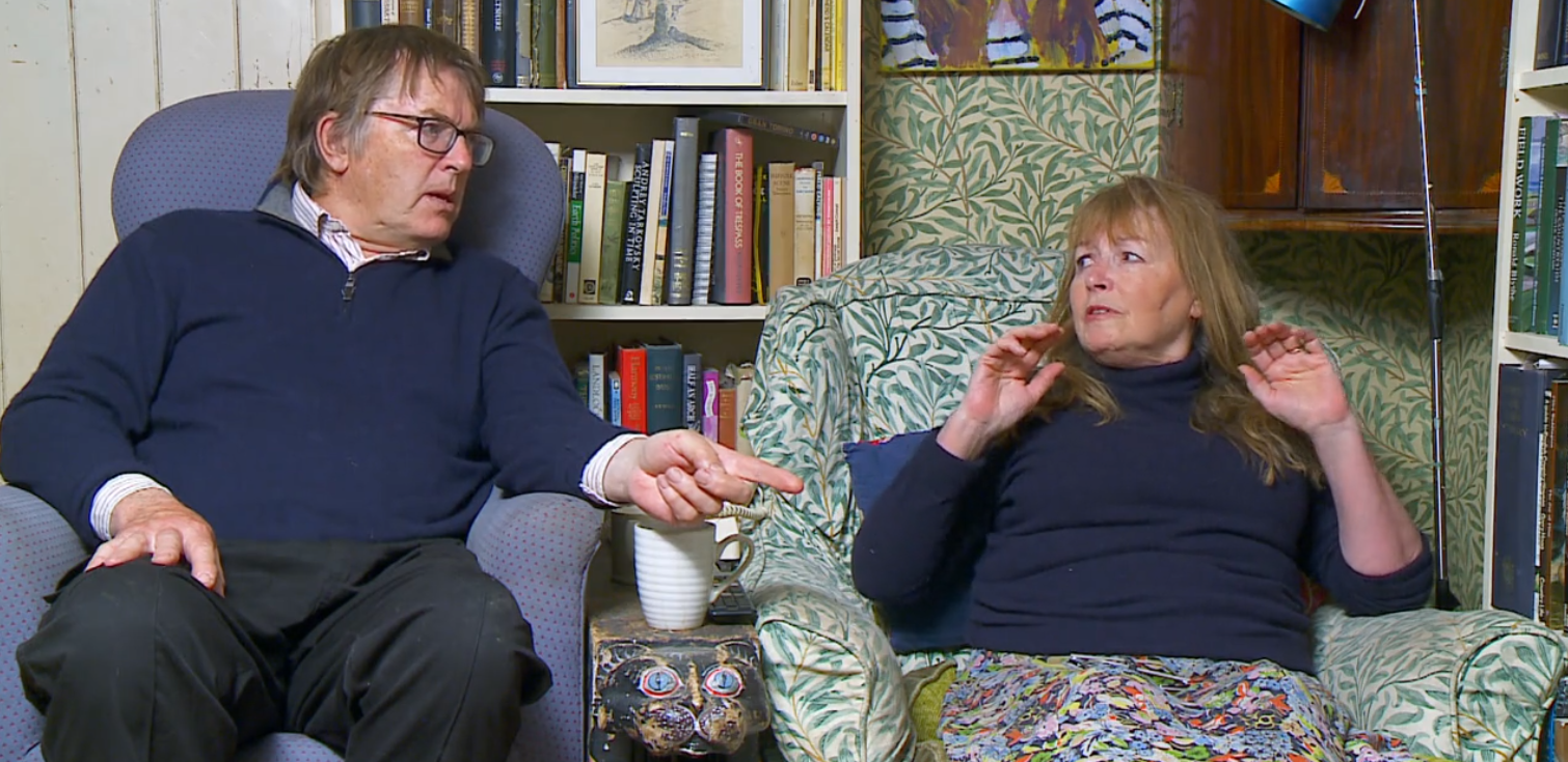 Gogglebox Giles and Mary clashing on the show