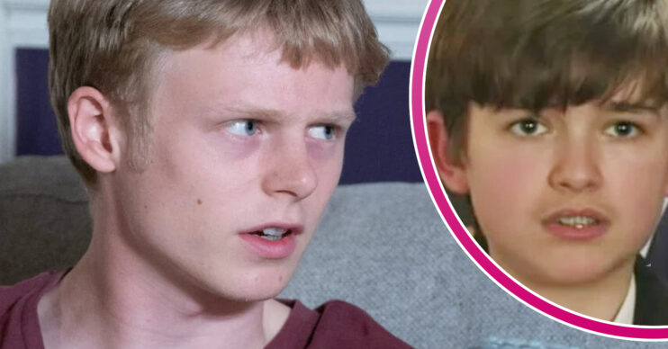 EastEnders' Bobby Beale, and in a bubble is a younger version