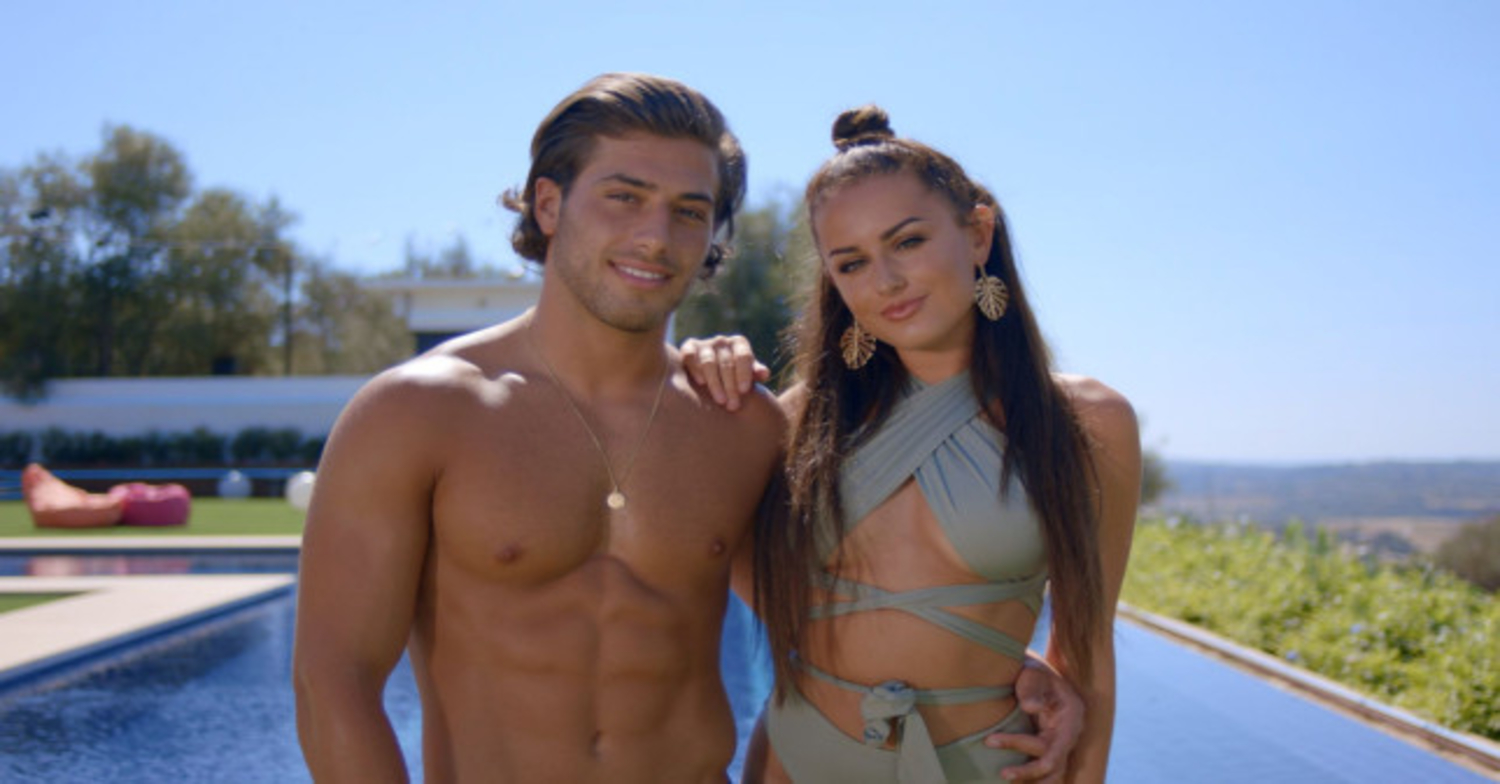 Kem and Amber in happier times on Love Island UK