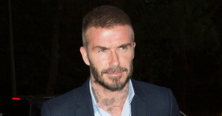 David Beckham before his son Brooklyn's wedding