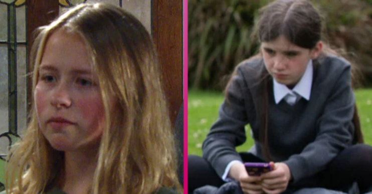 Liv and April from Emmerdale in distress
