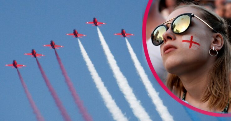 Euro 2020 final Red Arrows England fan