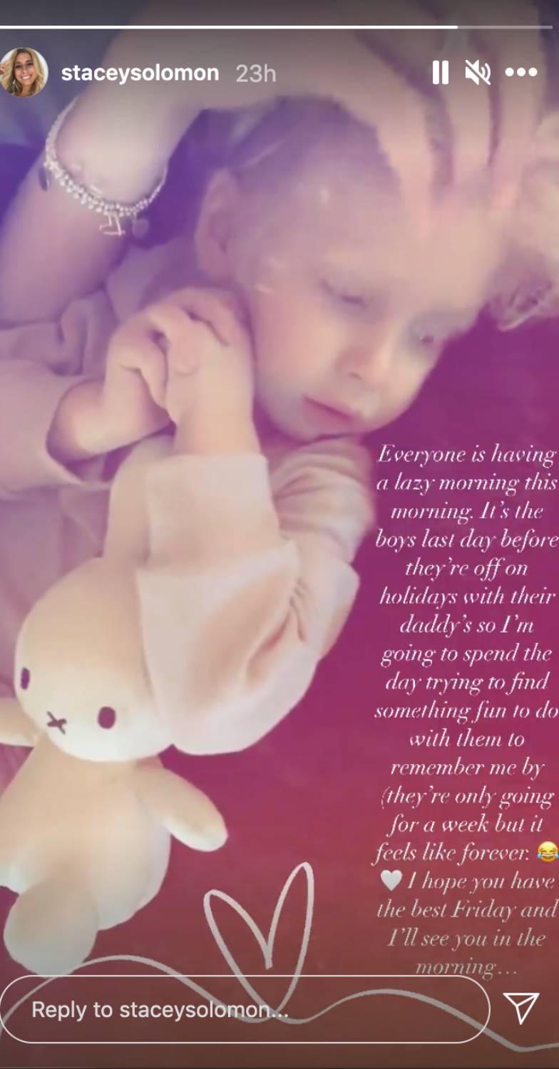 Stacey Solomon shares touching message on Instagram