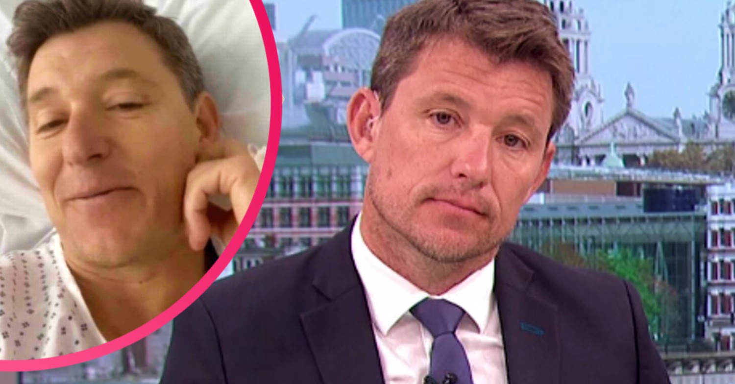 Ben Shephard in his hospital bed