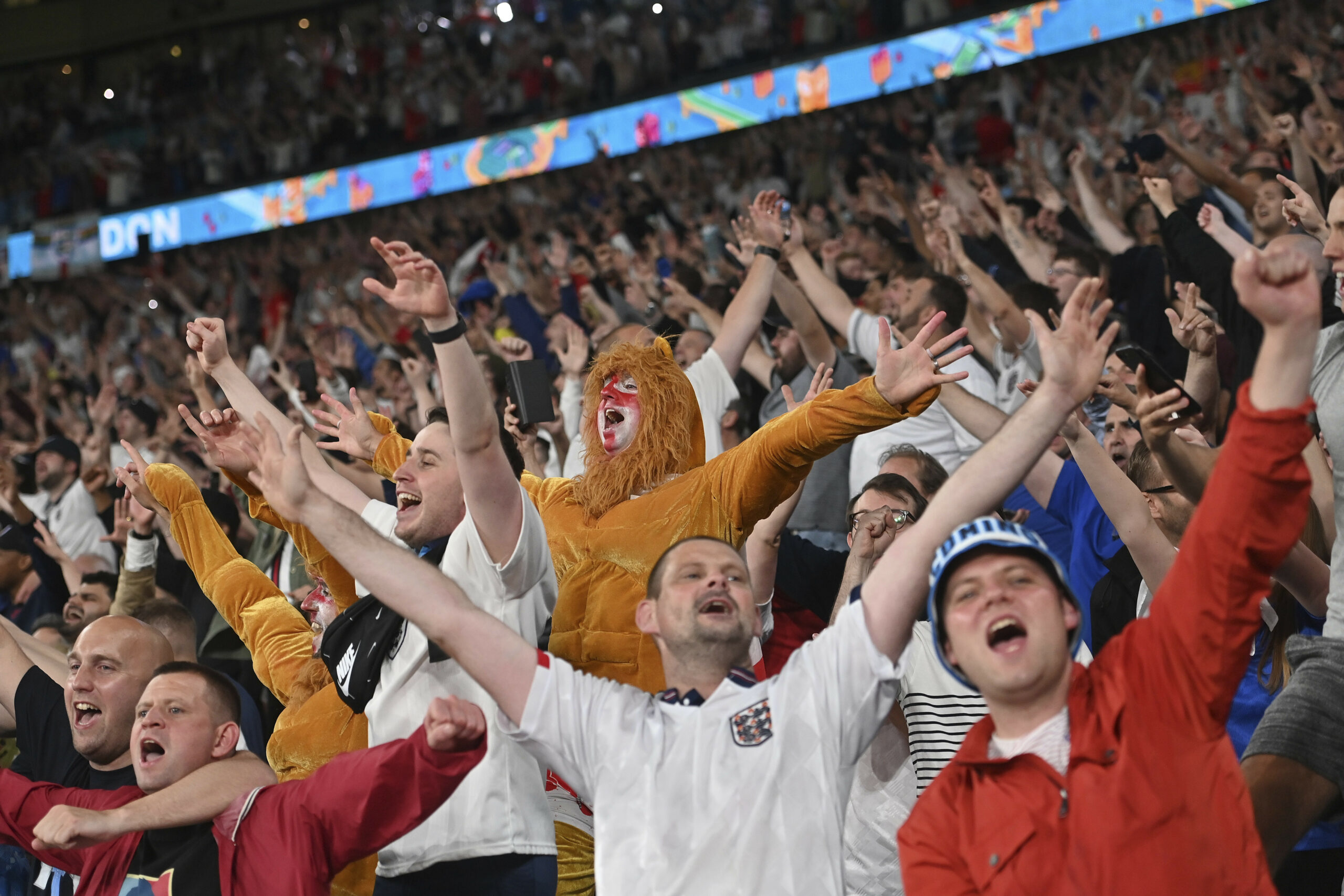 football fans at Wembley