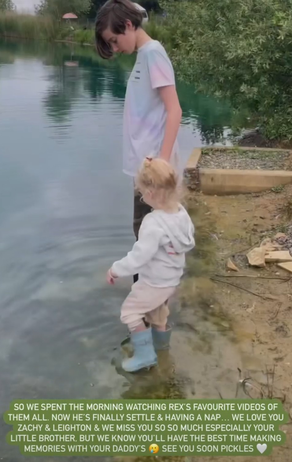 Stacey Solomon's son Rex struggles as brothers visit their dads