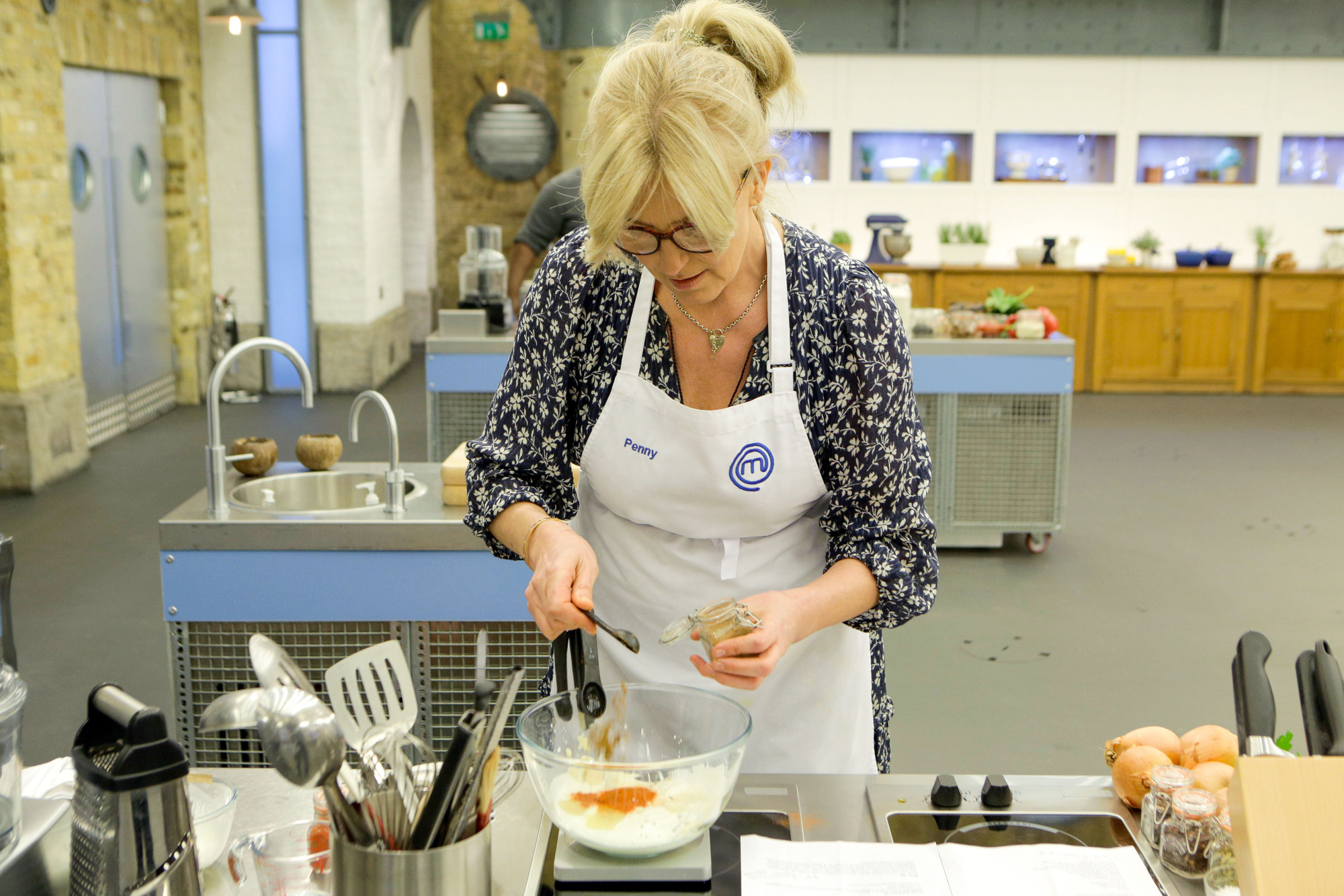 Penny Lancaster makes ravioli on Celebrity Masterchef