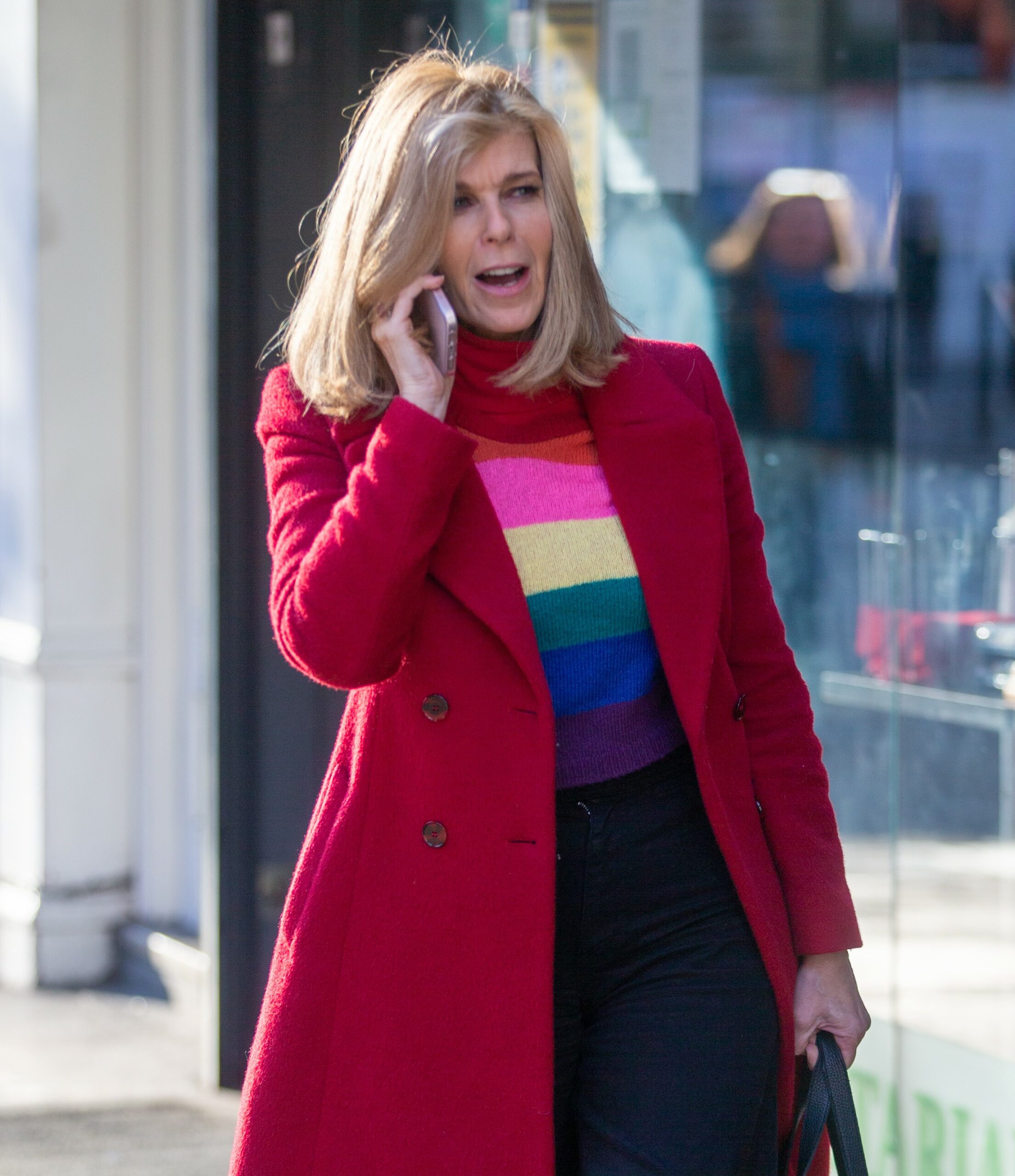 Kate Garraway speaking on the phone