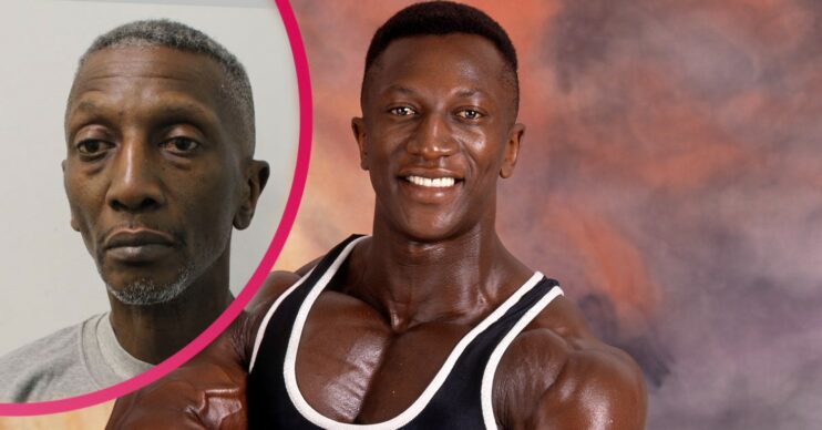 Gladiator Shadow aka Michael Jefferson King with inset of his mugshot