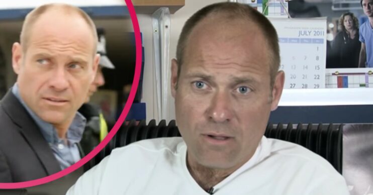 Matt Bardock with inset of him on The coroner as Davey Higgins