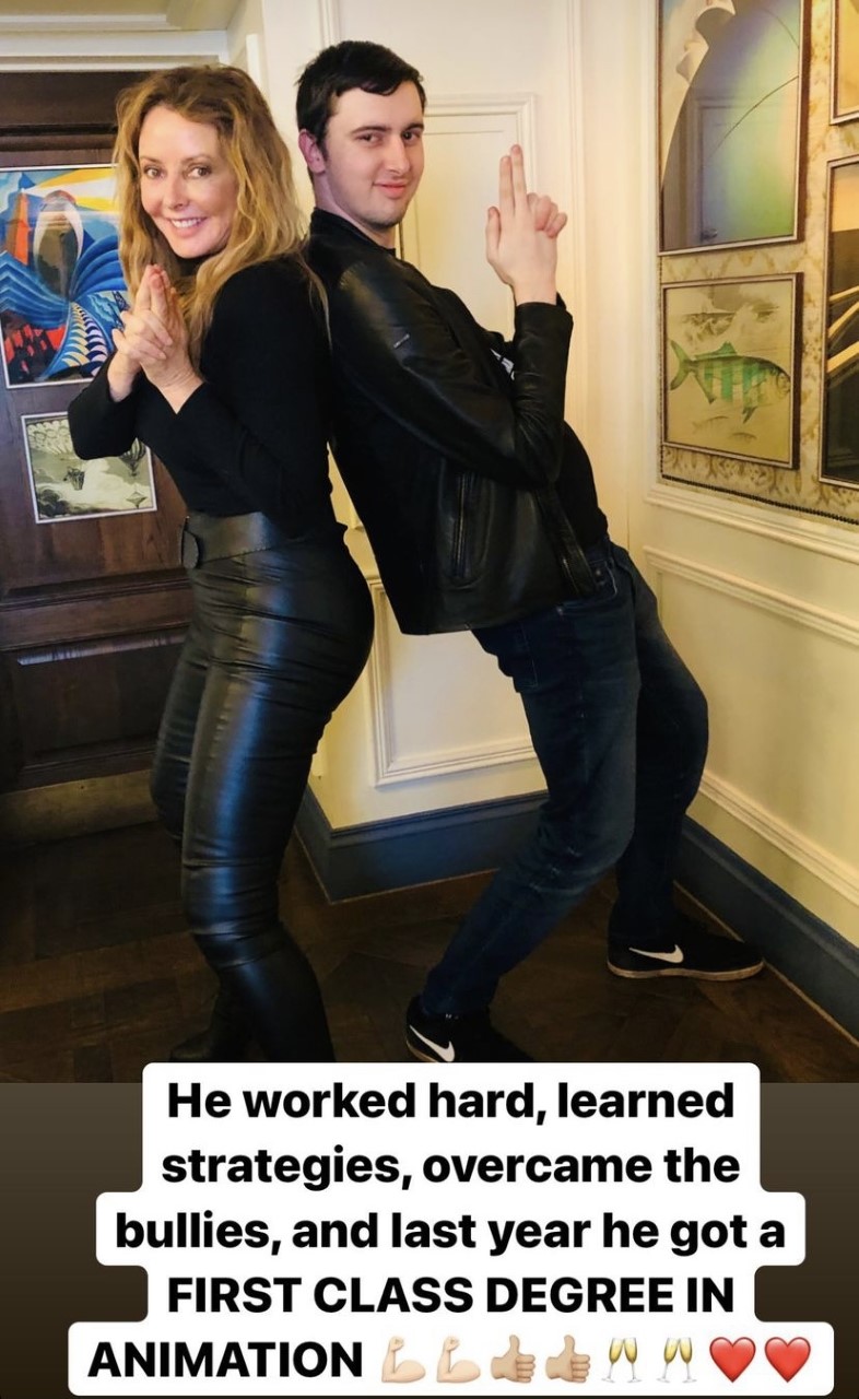 Carol Vorderman and her son Cameron