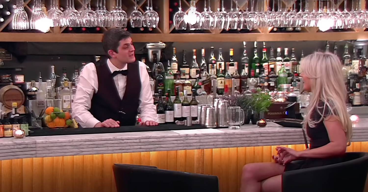 Merlin whips up a cocktail for a First Dates customer