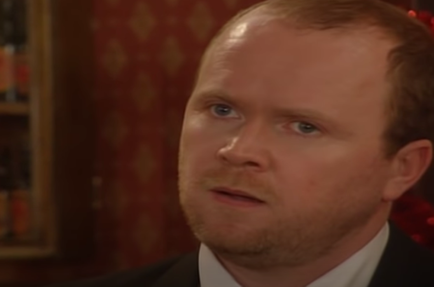 Phil Mitchell in EastEnders looks like a rabbit in the headlights after being caught having an affair with his brother's wife