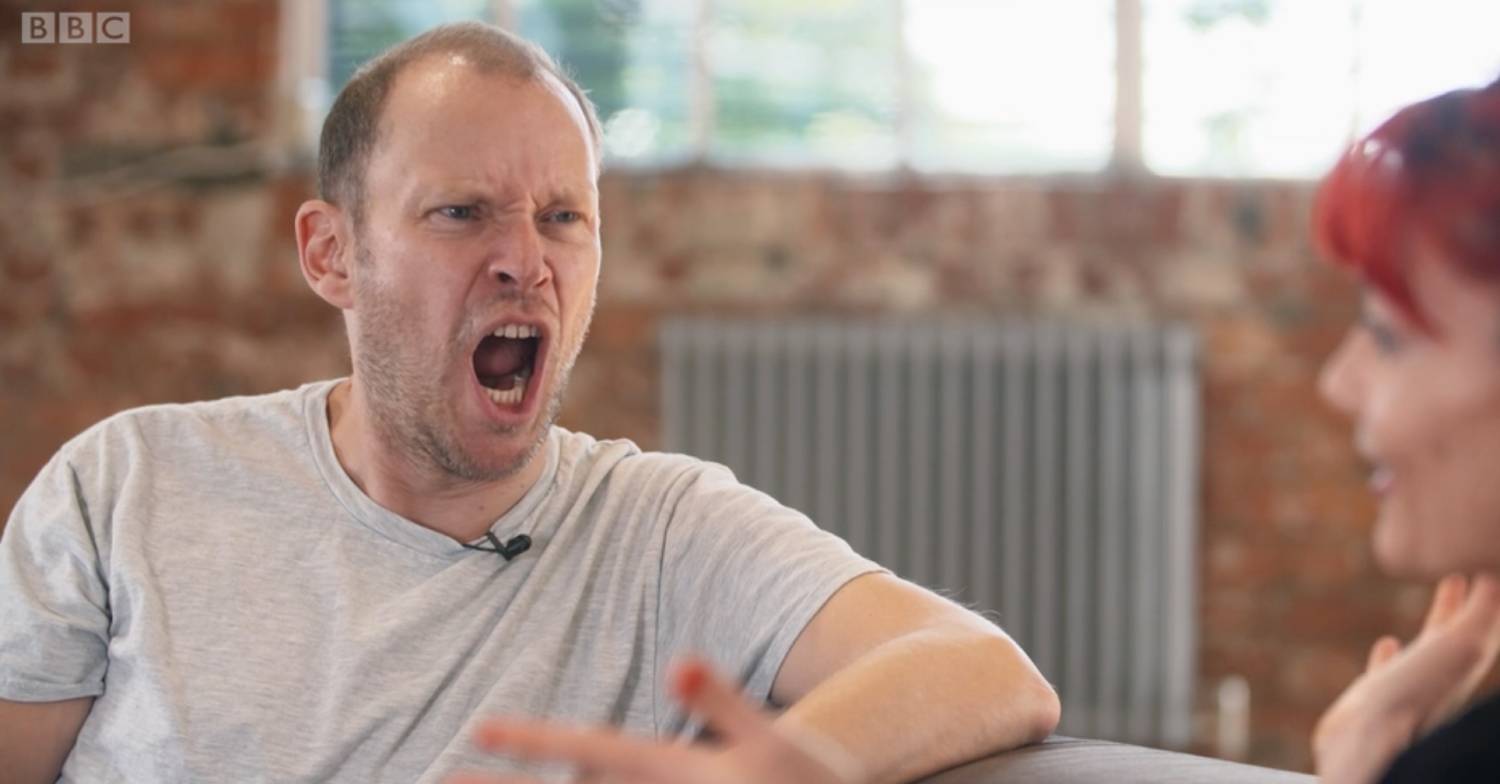 Robert Webb pulls a face