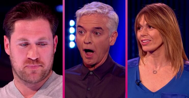 The Cube contestants Dan and Jo with host Phillip Schofield