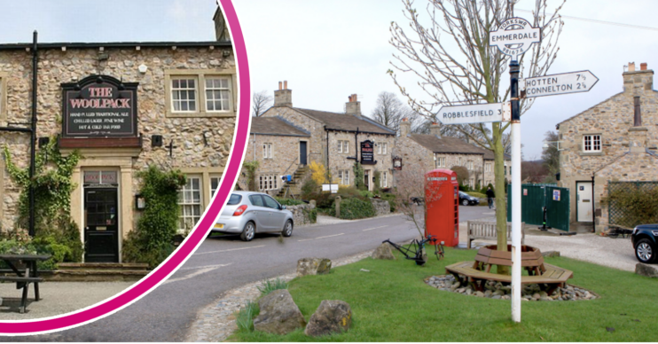 The Emmerdale village Woolpack sign