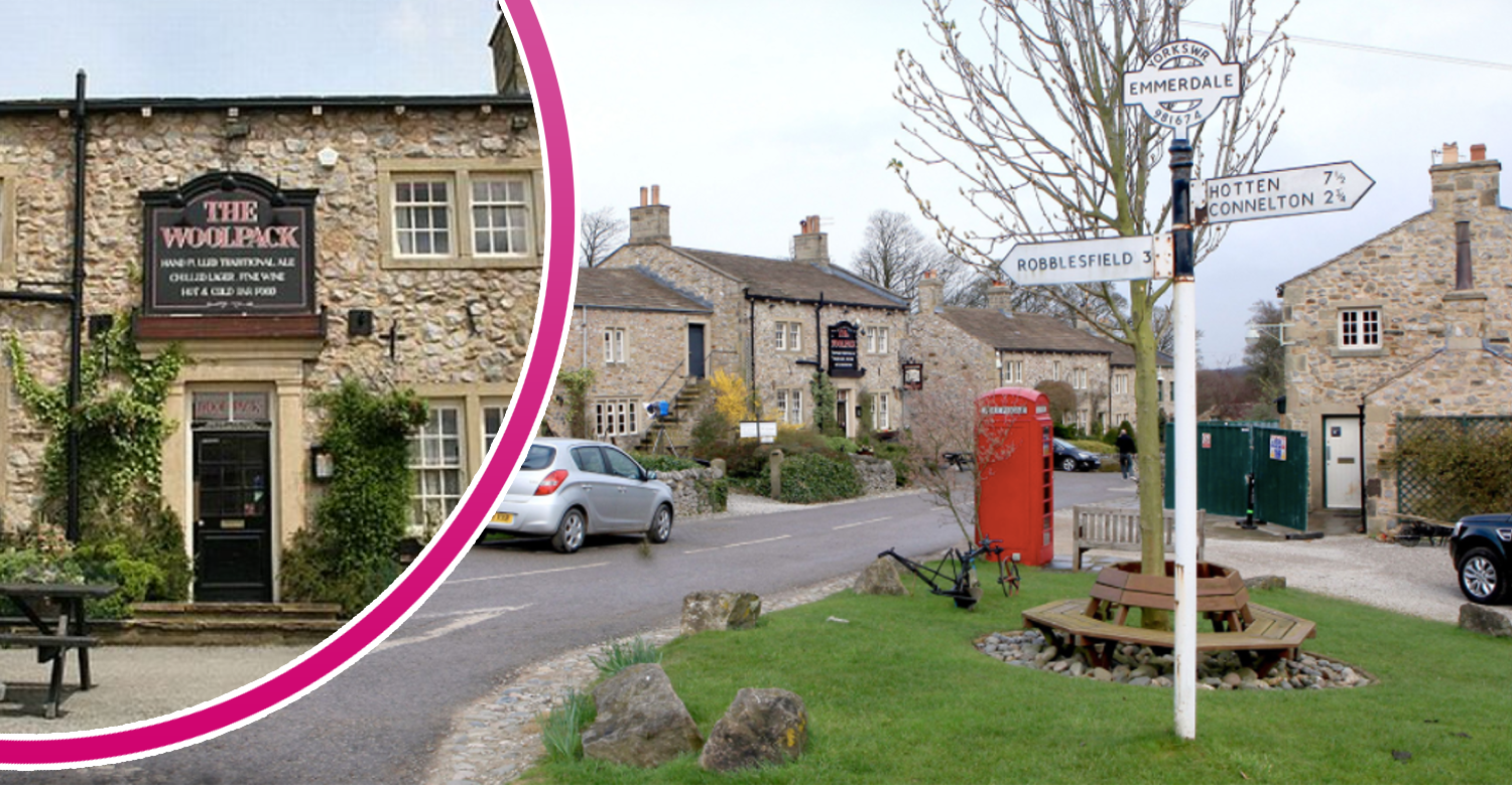 The Emmerdale village Woolpack sign
