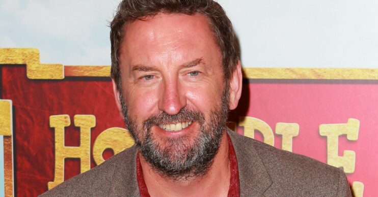 Soccer aid host Lee Mack on the red carpet