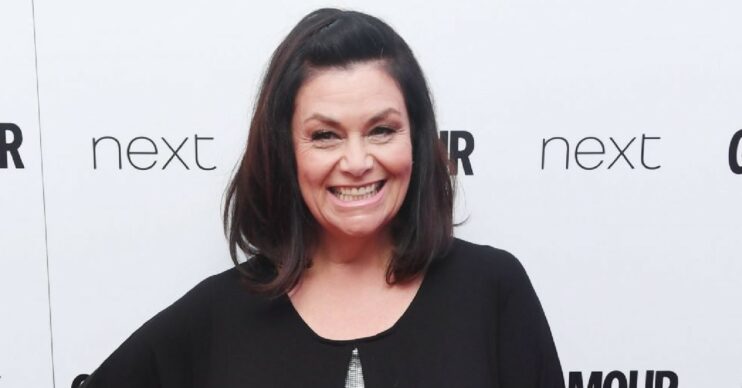 Dawn French smiling on the red carper