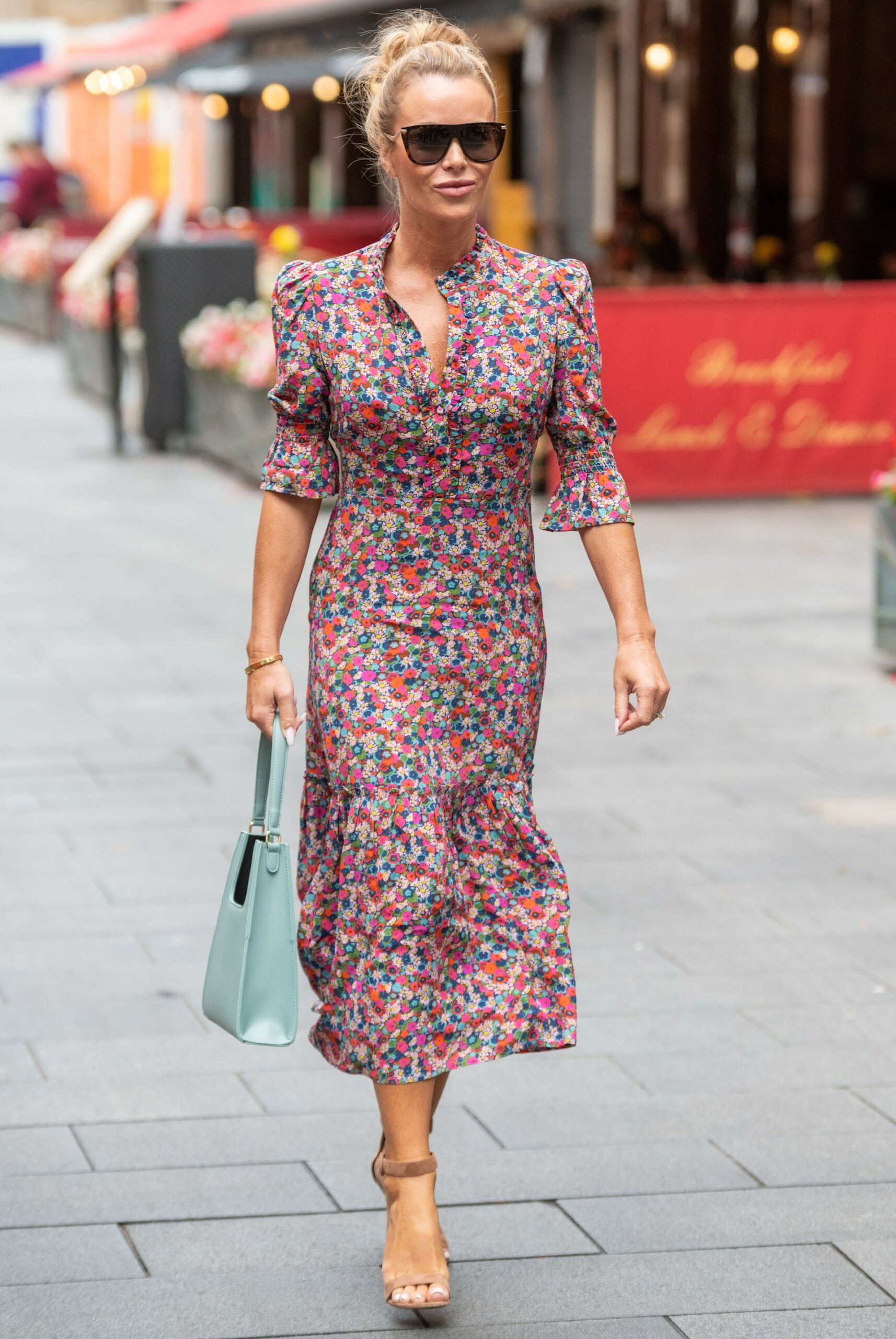 Amanda Holden stuns in floral dress outside Heart FM studios