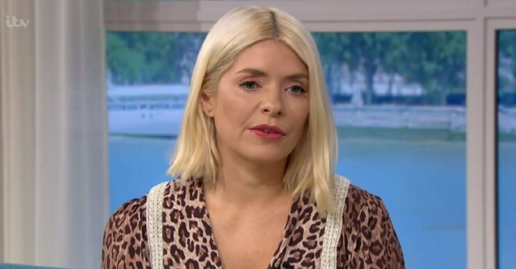 Holly Willoughby wears leopard print dress on This Morning today