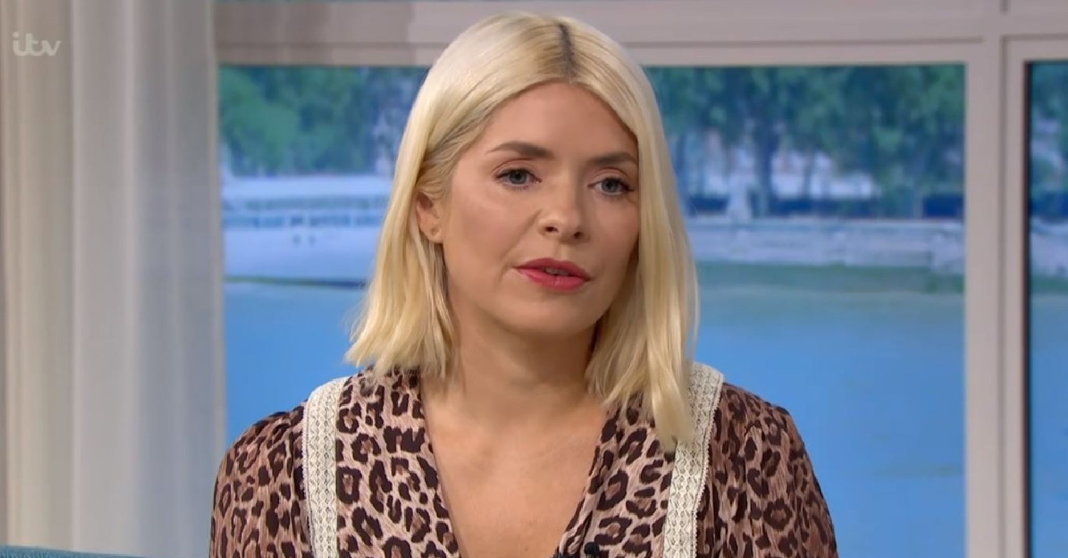 Holly Willoughby wears leopard print dress on This Morning today