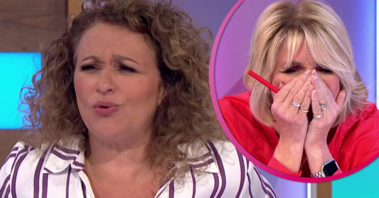 Nadia Sawalha flashes bum on Loose Women