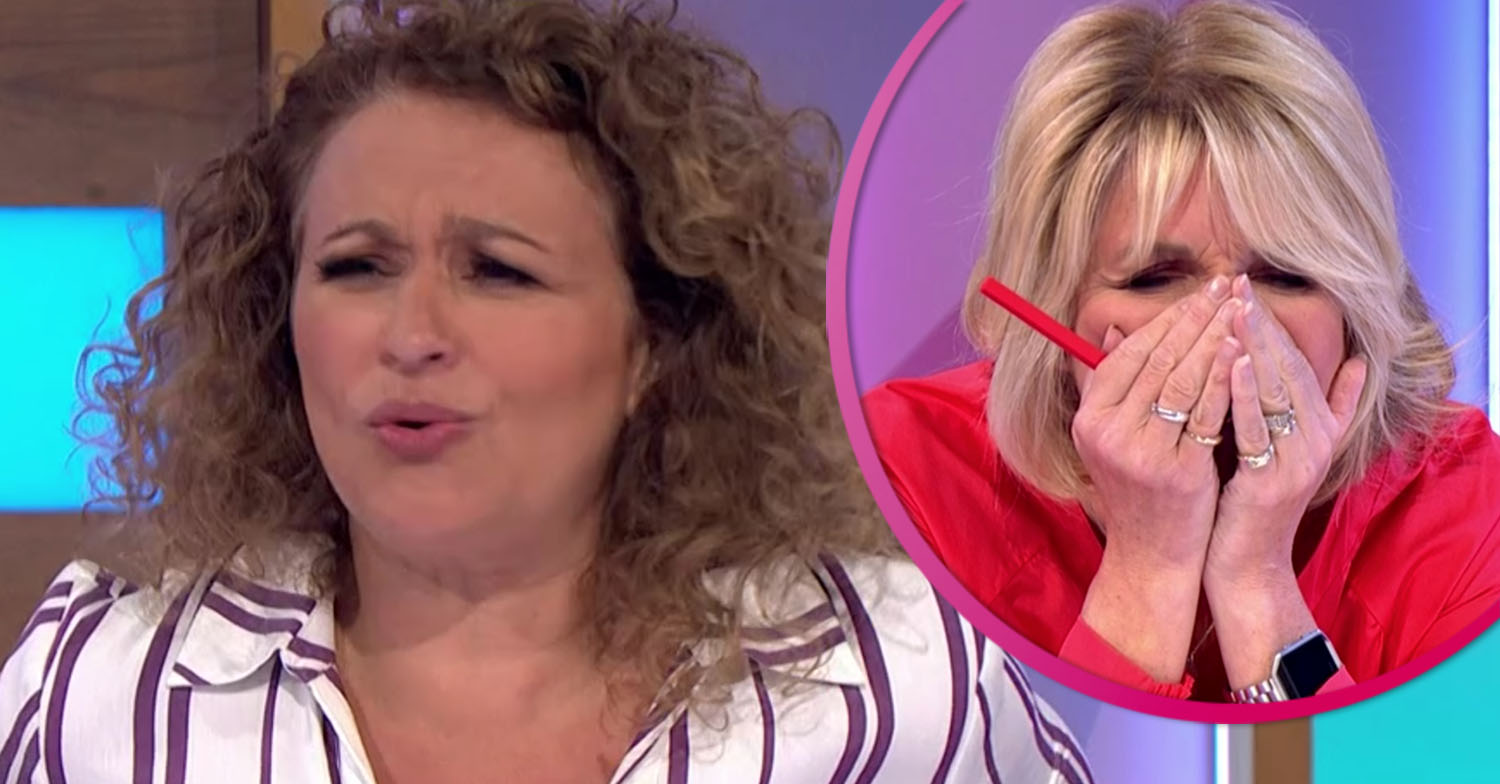 Nadia Sawalha flashes bum on Loose Women
