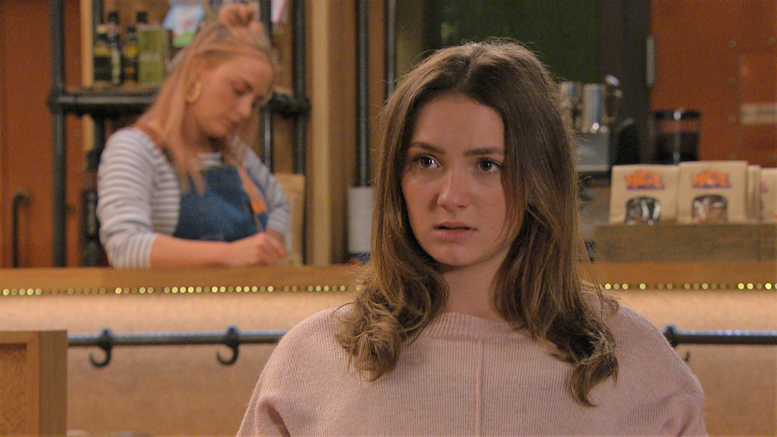 Emmerdale Gabby looks worried