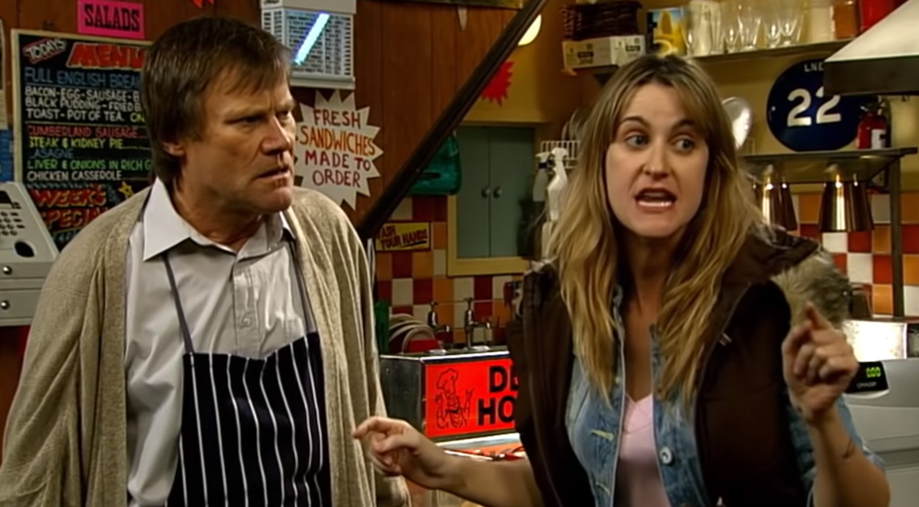 Becky McDonald and Roy Cropper in Coronation Street
