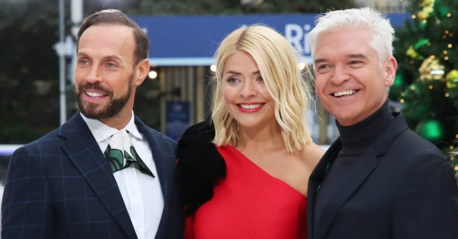 Jason Gardiner alongside DOI hosts Holly Willoughby and Phillip Schofield