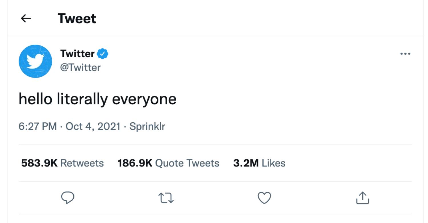 Memes were made on Twitter while Facebook, Instagram and WhatsApp went down