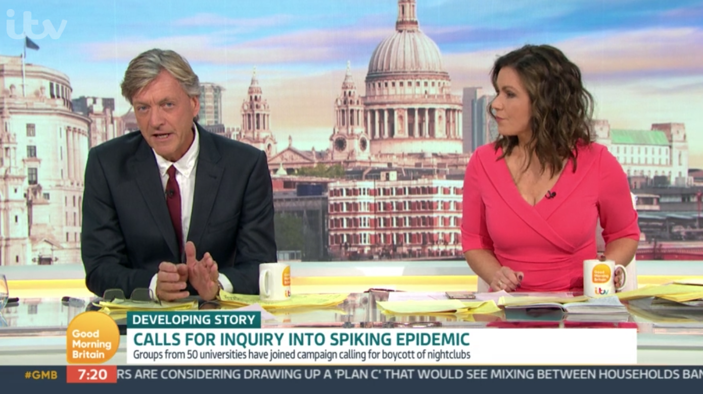 GMB viewers accused Richard Madeley of victim blaming during a discussion about spiking