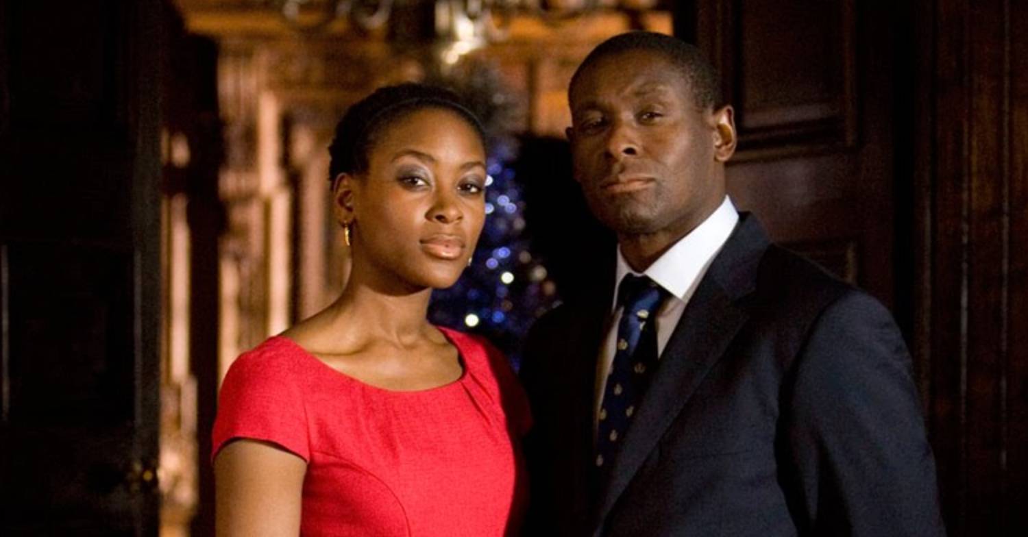 Tracy Ifeachor as Abigail Naismith in Doctor Who alongside David Harewood