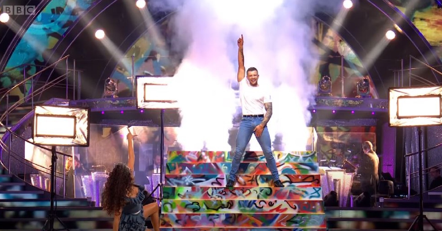 Adam Peaty performing on Strictly Come Dancing