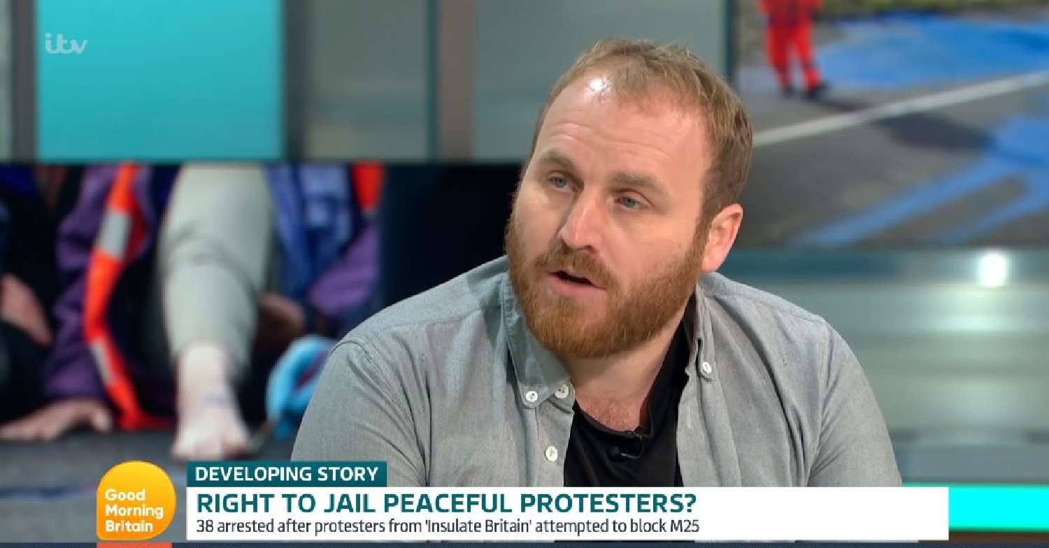 Climate protester discusses news on GMB