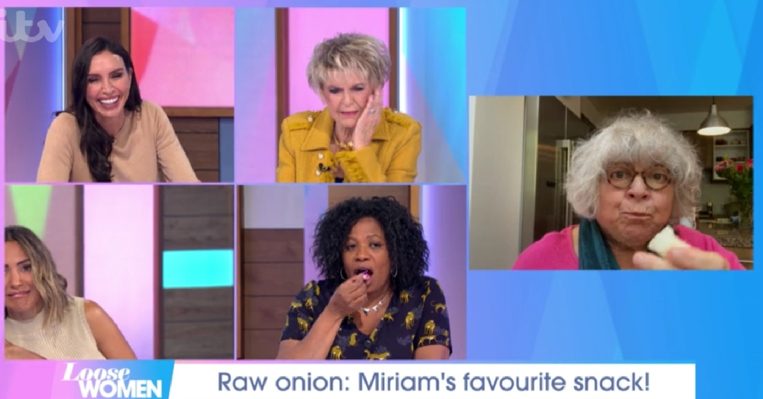 Miriam Margolyes eats onion on Loose Women