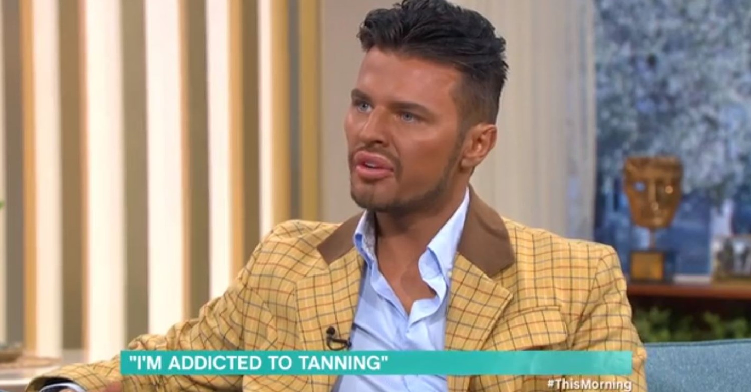 A man addicted to tanning appears on This Morning today