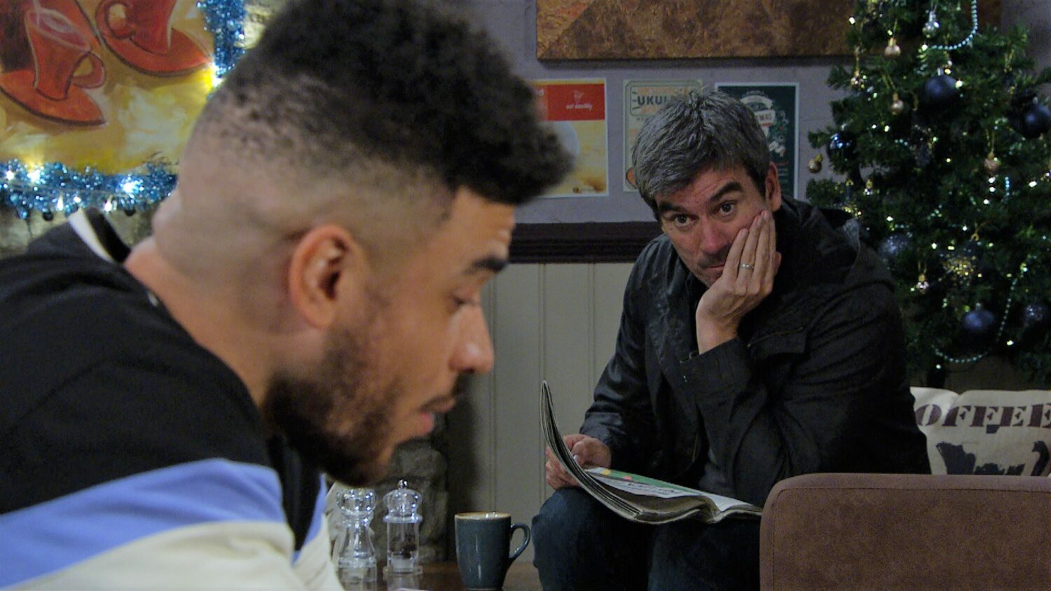 Emmerdale Dec 1 thoughtful Cain rests his chin in his hand as he plans to reunite Nate and Tracy
