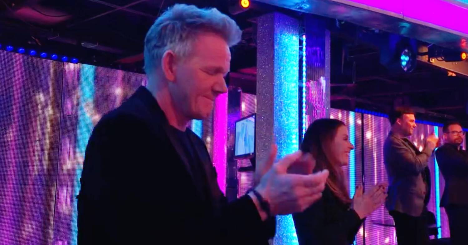 Gordon Ramsay clapped and shook his head following the dance off