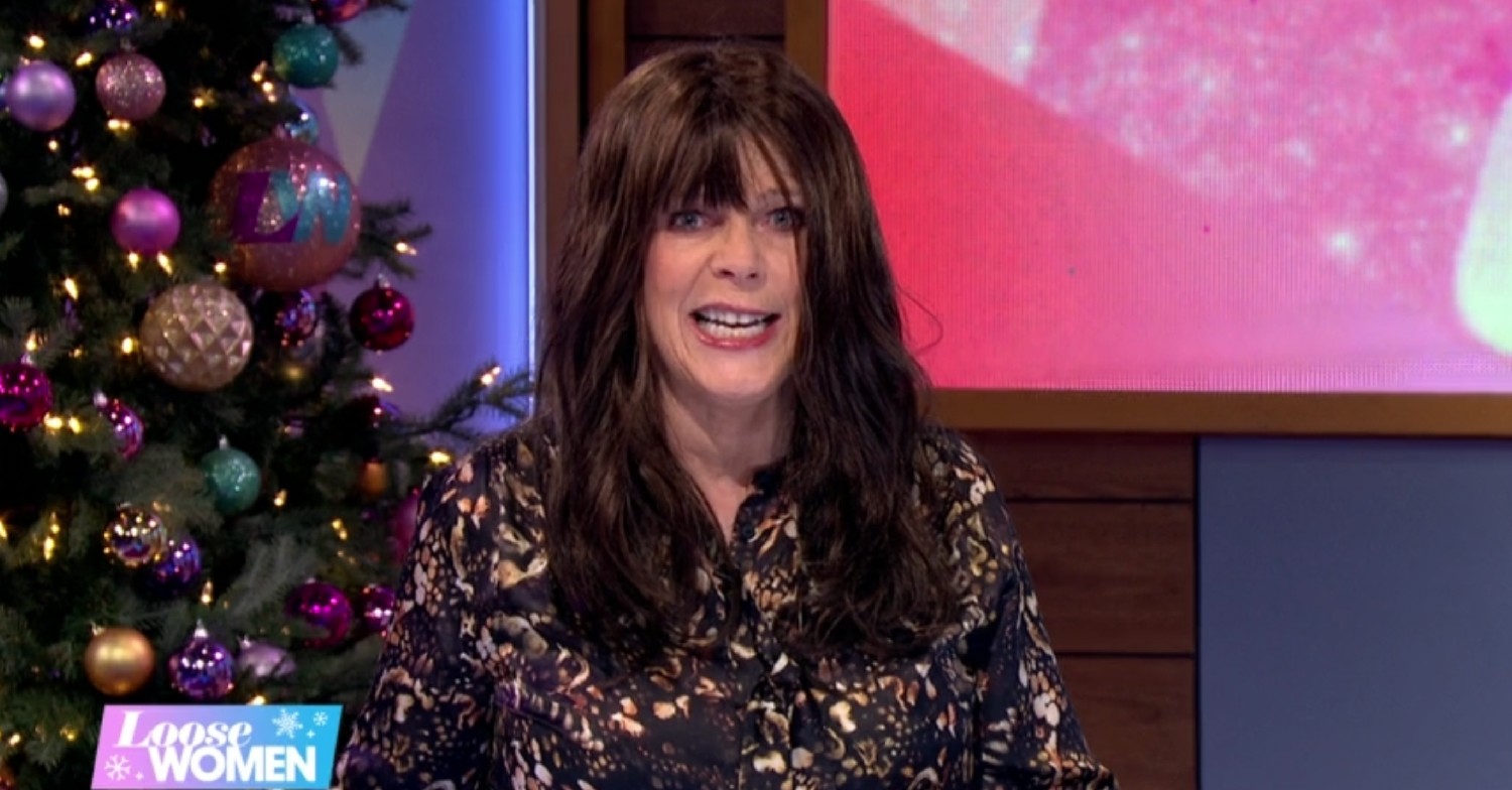 Ruth Langsford with brown wig on loose women