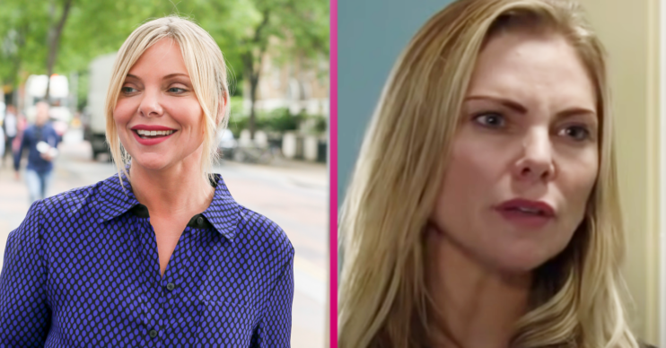 Samantha Womack smiling alongside her character Ronnie in EastEnders