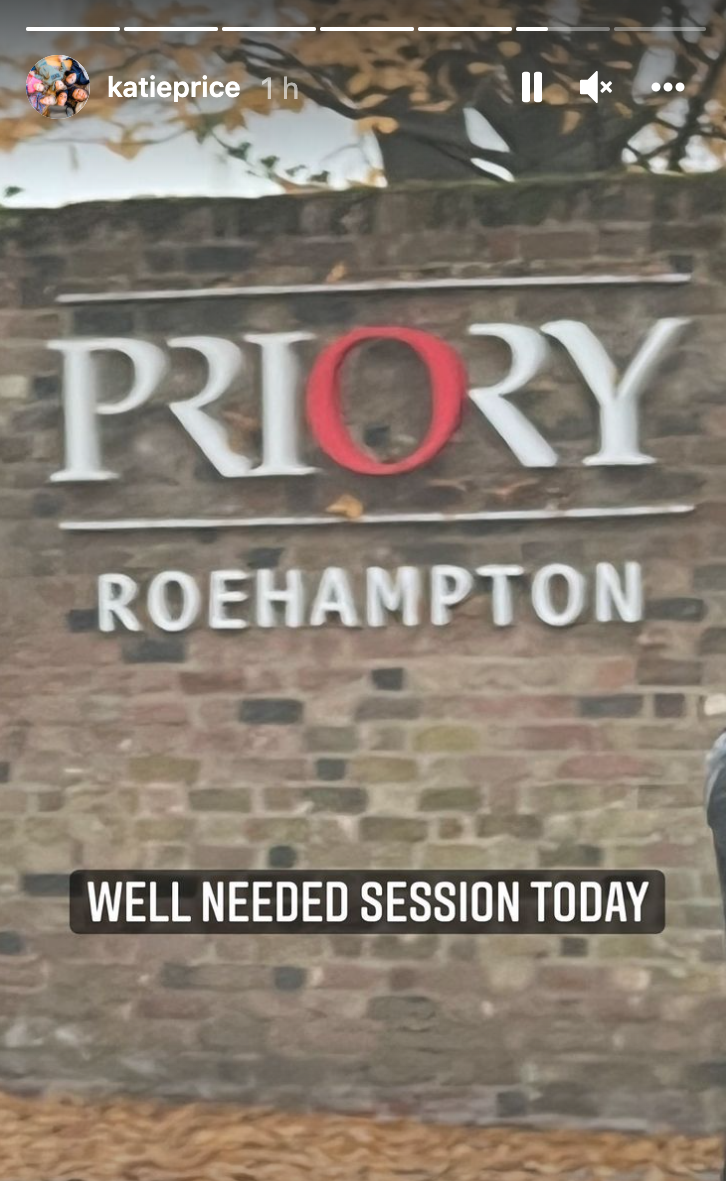 Katie Price said she was about to head back into The Priory