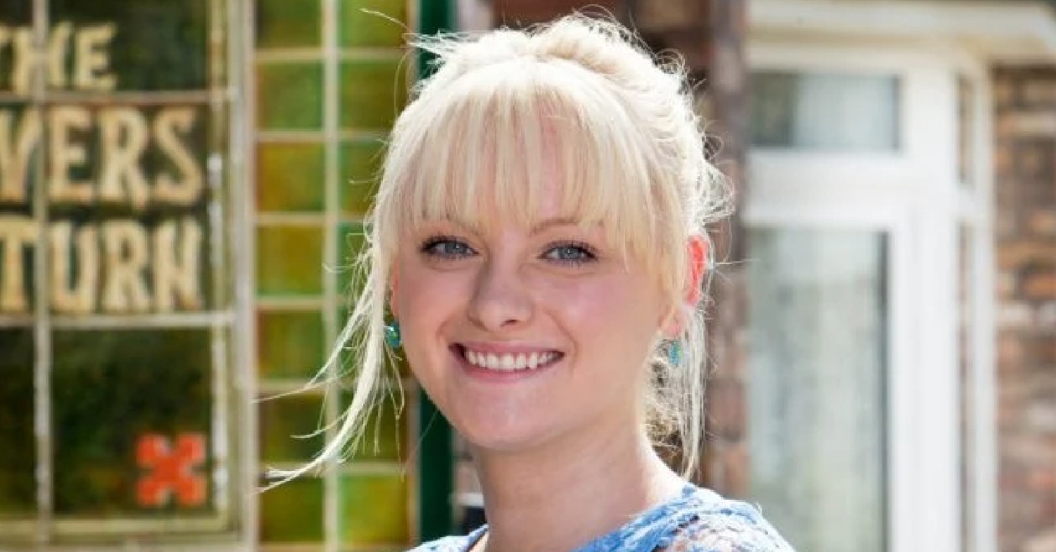 Coronation Street Sinead Tinker smiles in promo shot