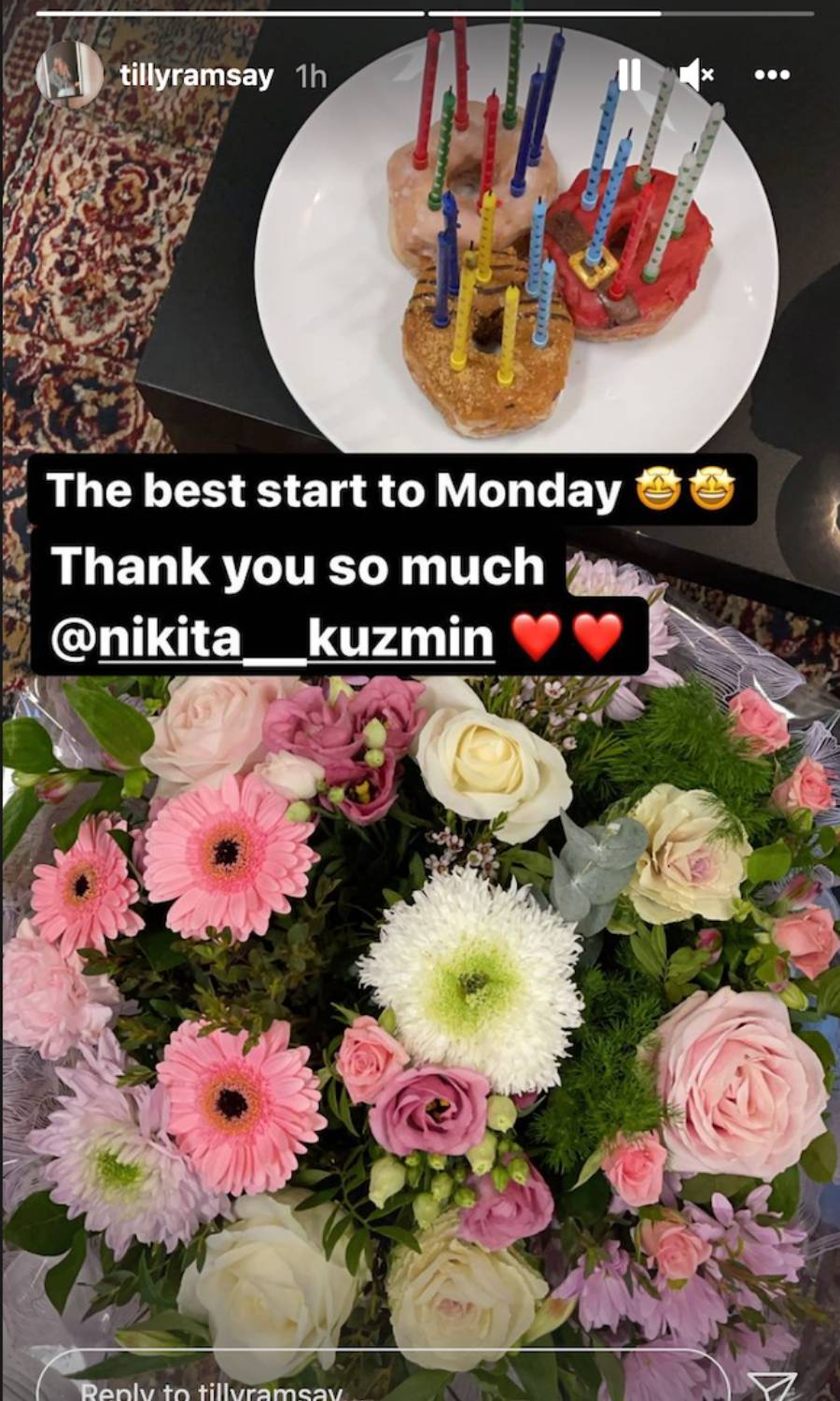 Tilly also received flowers from her Strictly dance partner